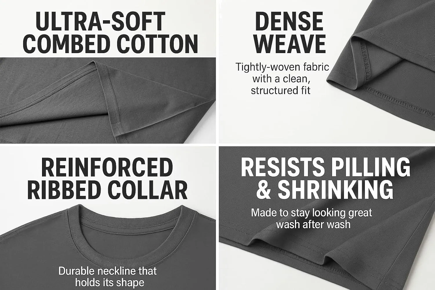 12-Pack Bulk Mens T-Shirts  Combed Cotton, Pre-Shrunk Athletic Fit, Reinforced Collar, Great as Undershirts or Sport Tees