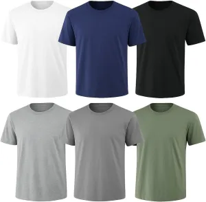 12-Pack Bulk Mens T-Shirts  Combed Cotton, Pre-Shrunk Athletic Fit, Reinforced Collar, Great as Undershirts or Sport Tees