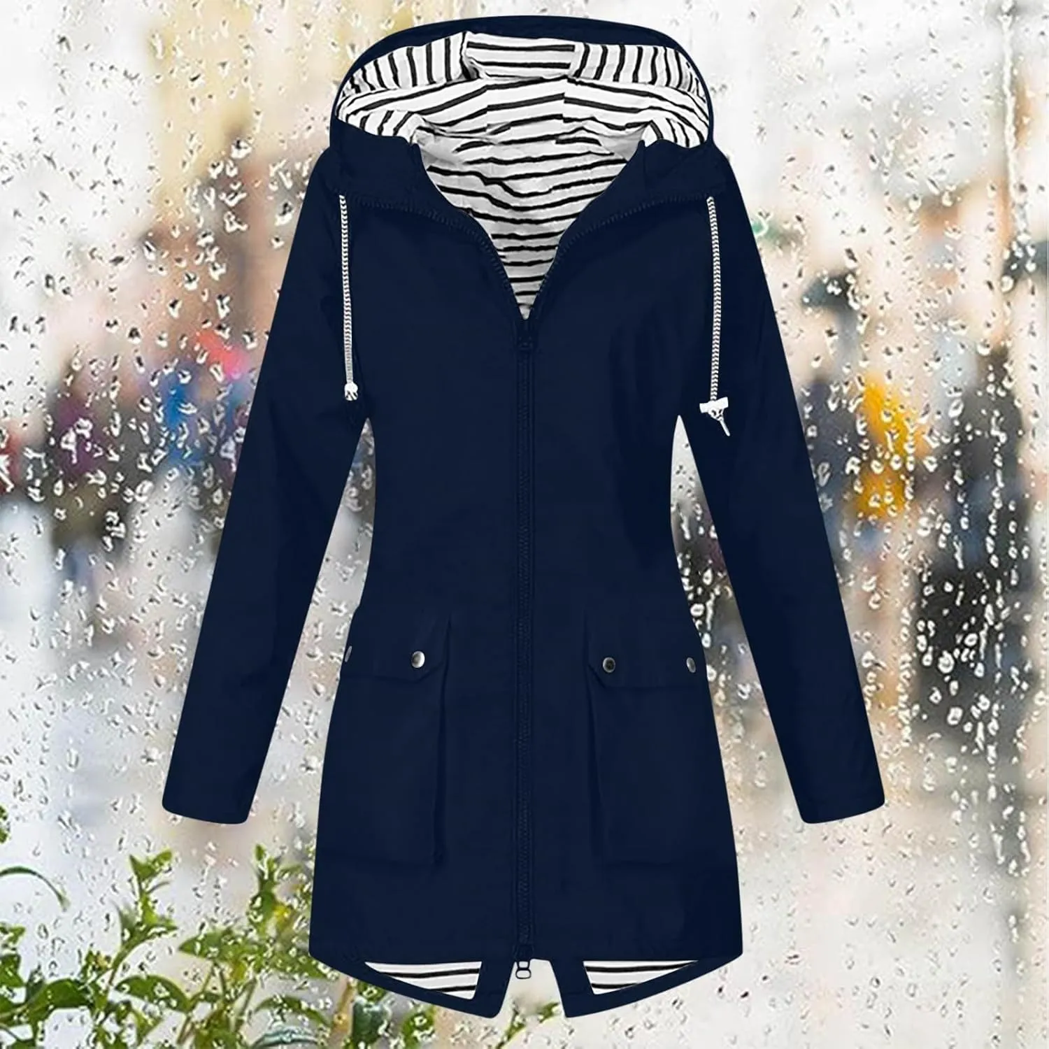2024 Womens Coat Double Breasted Outwear Lapel Jacket Long Winter Casual Solid Coats Trench Coat With Pockets