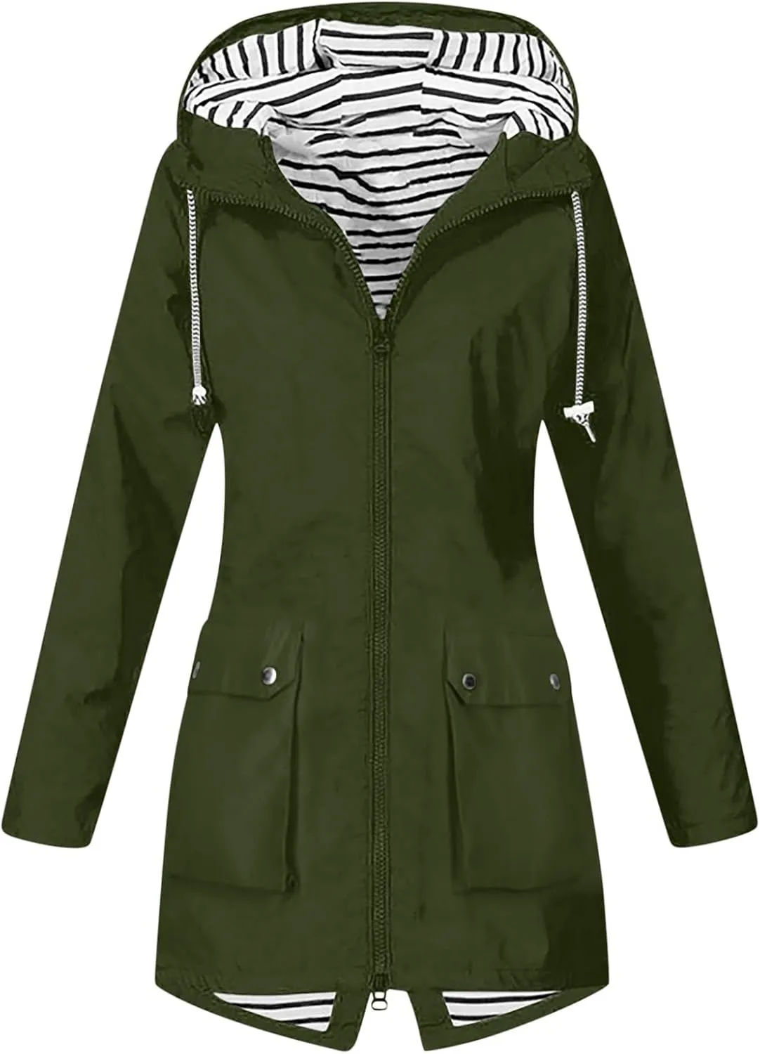 2024 Womens Coat Double Breasted Outwear Lapel Jacket Long Winter Casual Solid Coats Trench Coat With Pockets