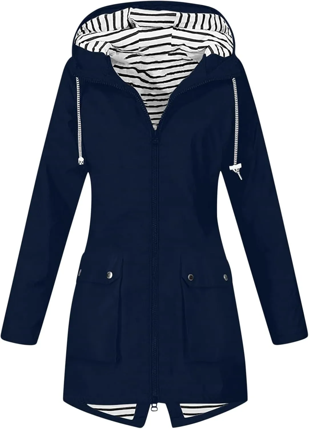 2024 Womens Coat Double Breasted Outwear Lapel Jacket Long Winter Casual Solid Coats Trench Coat With Pockets