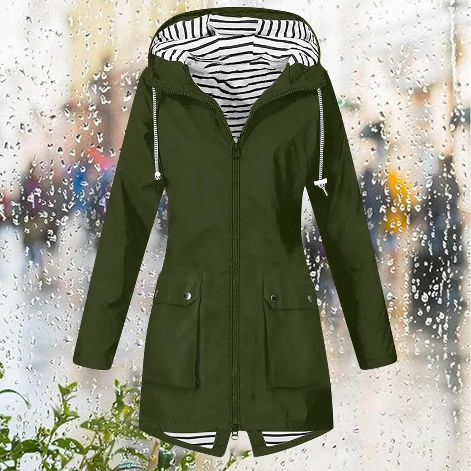2024 Womens Coat Double Breasted Outwear Lapel Jacket Long Winter Casual Solid Coats Trench Coat With Pockets
