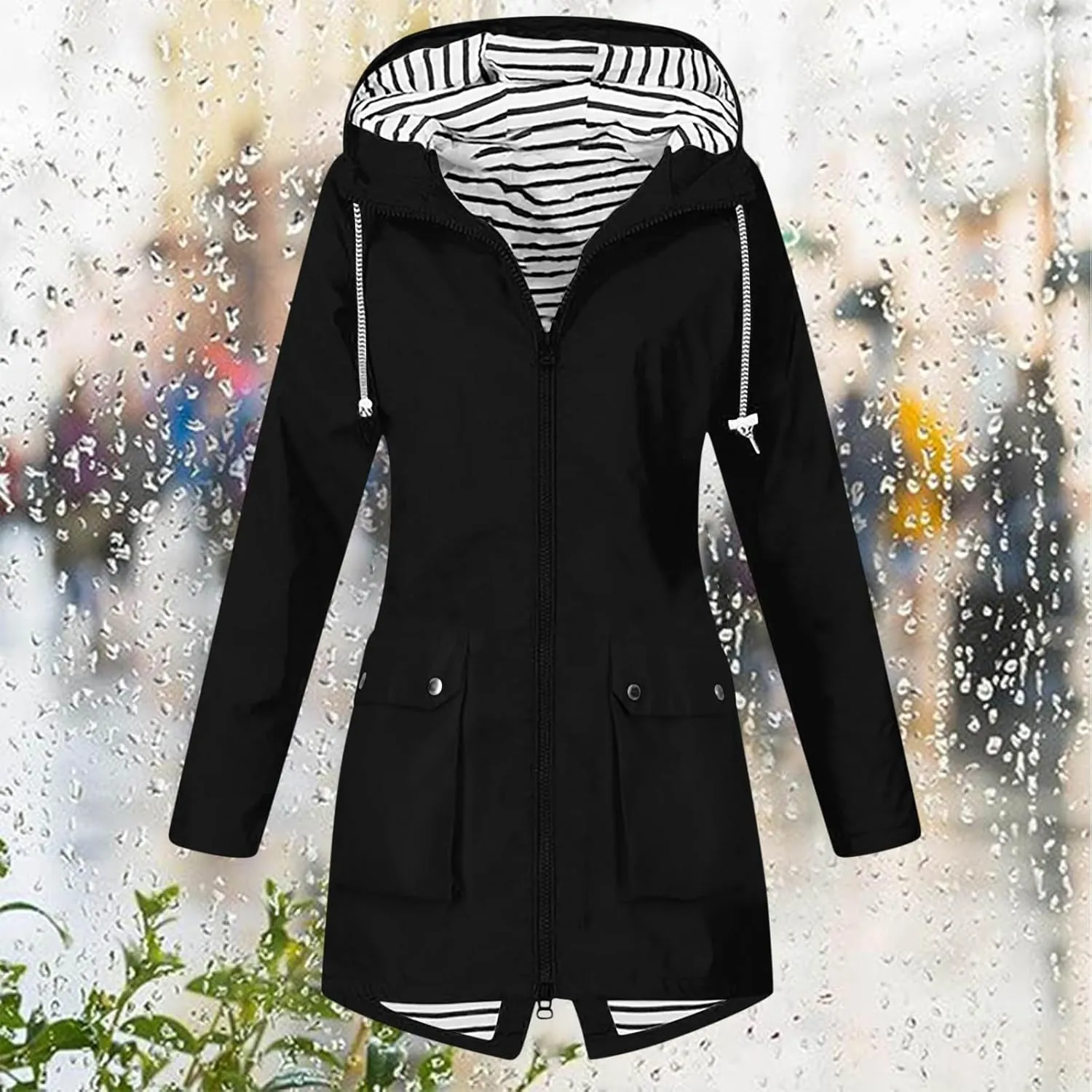 2024 Womens Coat Double Breasted Outwear Lapel Jacket Long Winter Casual Solid Coats Trench Coat With Pockets