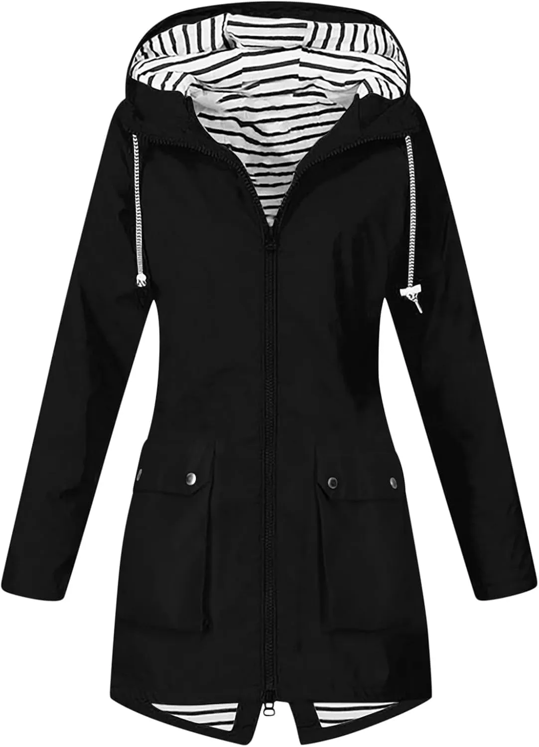 2024 Womens Coat Double Breasted Outwear Lapel Jacket Long Winter Casual Solid Coats Trench Coat With Pockets