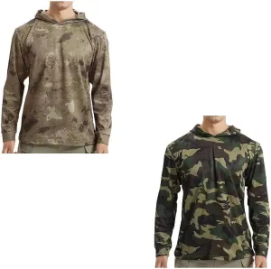 2PCS Summer Tops for Men UV Sun Protection Hooded Camo Shirts Long Sleeve Quick-Dry Outdoor Tees Cooling Hoodies