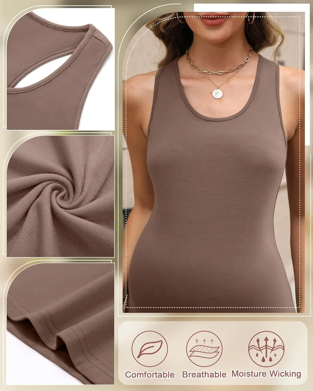 3 Pack Maternity Tank Tops Pregnancy Sleeveless Yoga Workout Cotton Shirts Scoop Neck Racer Back Athletic Tees
