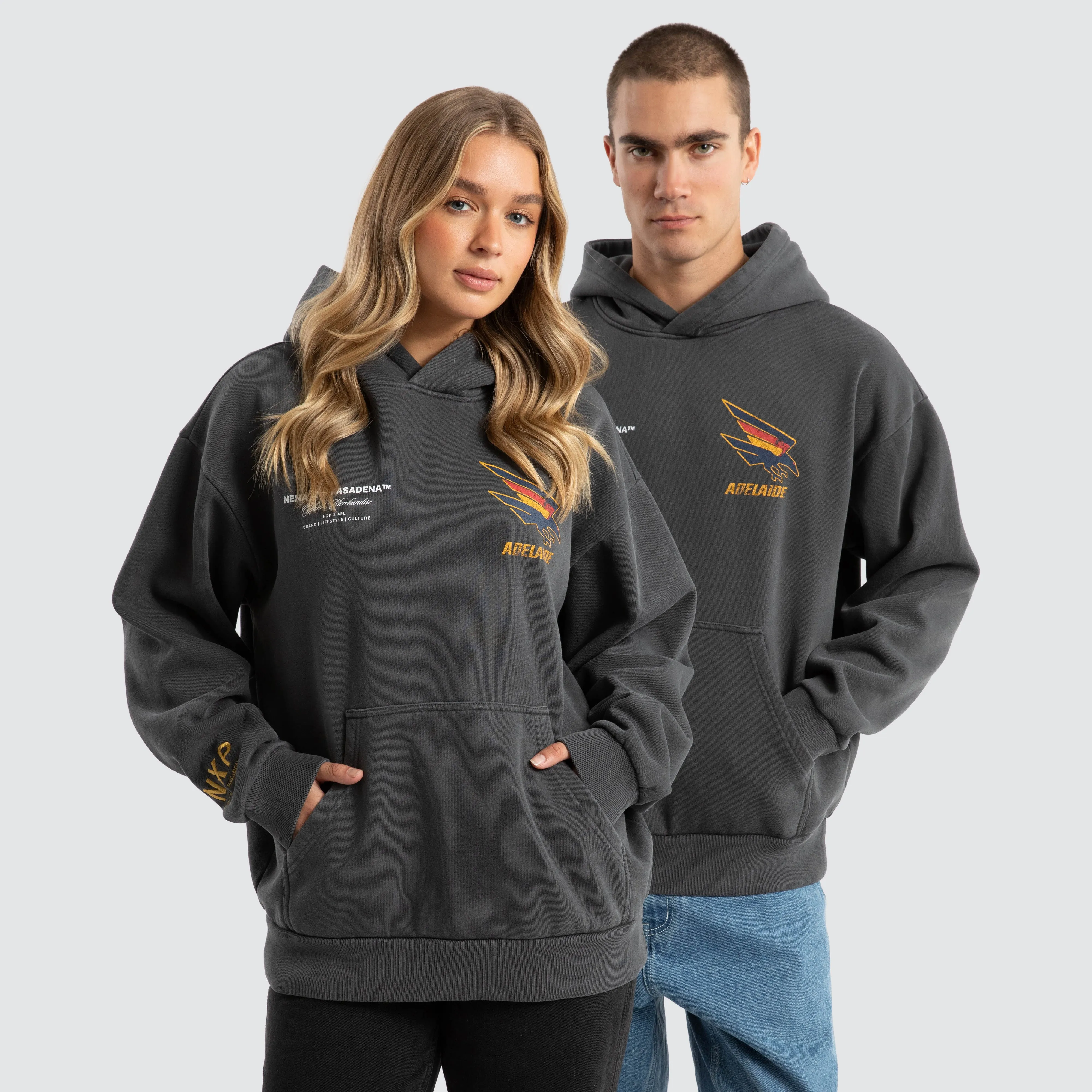 Adelaide Crows AFL Vintage Hoodie Pigment Asphalt