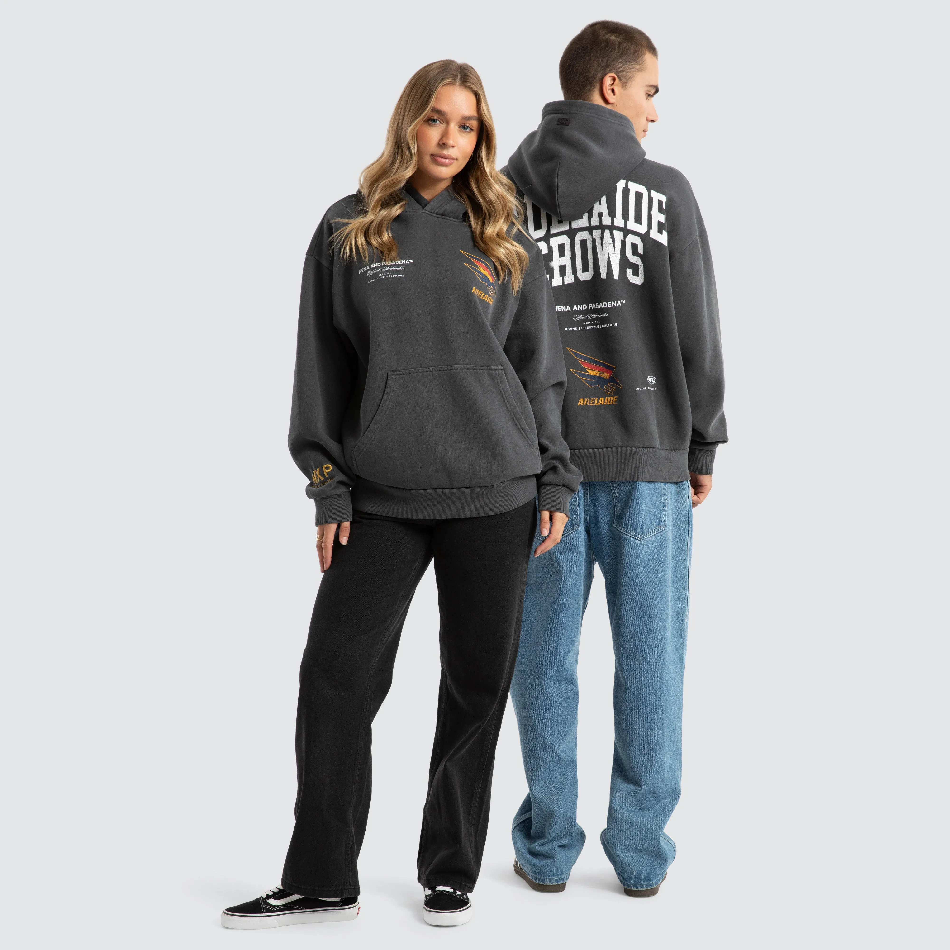 Adelaide Crows AFL Vintage Hoodie Pigment Asphalt