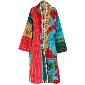 Aiukli cotton vintage quilted kantha coat One of a Kind