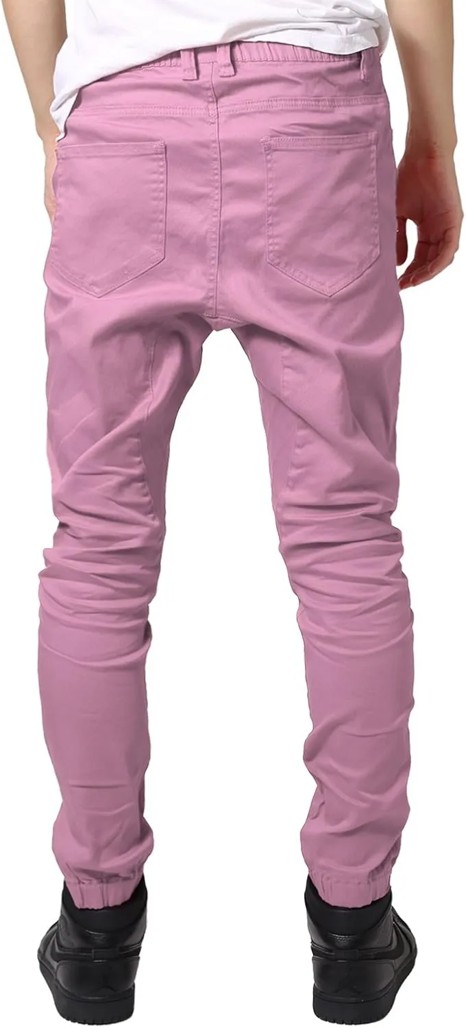 Allsense Men's Slim-Fit Twill Drop-Crotch Jogger Pants
