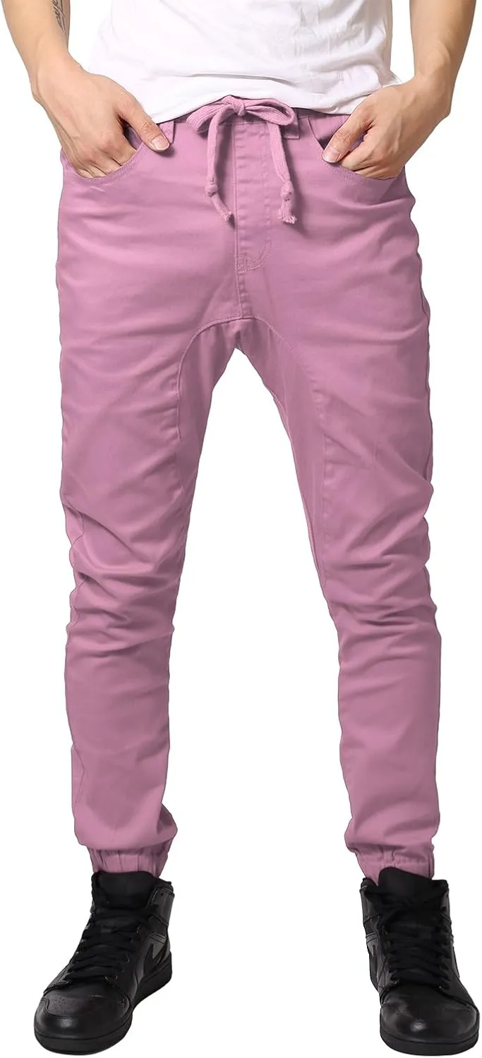 Allsense Men's Slim-Fit Twill Drop-Crotch Jogger Pants