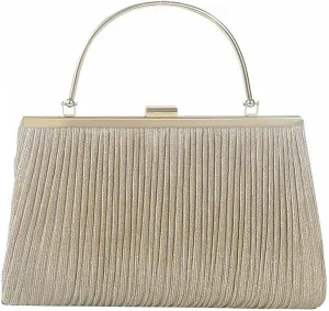 Andy's Orchids Womens Luxy Moon Clutch Bag, Apricot Glitter Evening Bag, Chain Shoulder Handbag, Female Sequin Pleated Purse Bag for Bridal Wedding Party