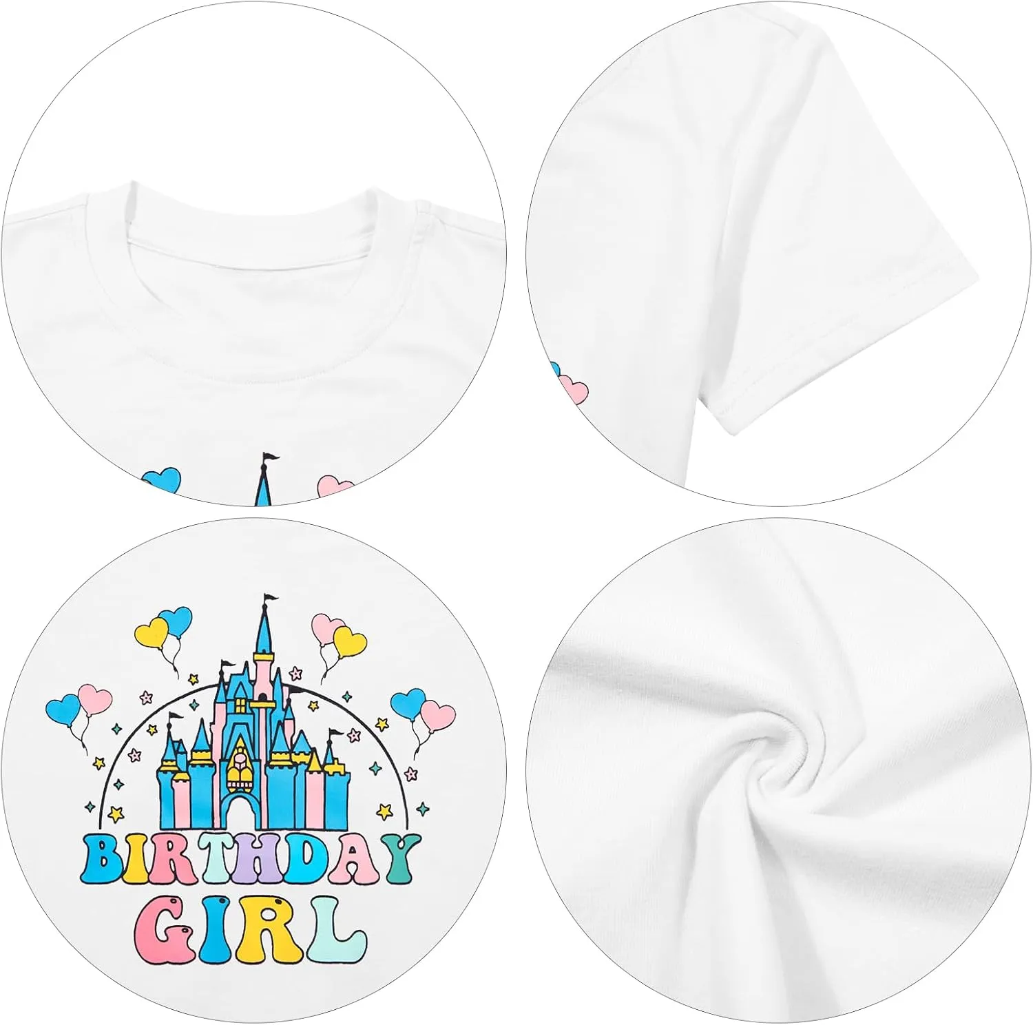 Birthday Girl Shirt Magical Castle Tshirt Birthday Shirts for Kids Funny Birthday Party Gift Tees Cute Graphic Tops