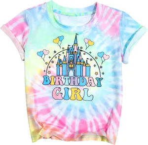 Birthday Girl Shirt Magical Castle Tshirt Birthday Shirts for Kids Funny Birthday Party Gift Tees Cute Graphic Tops