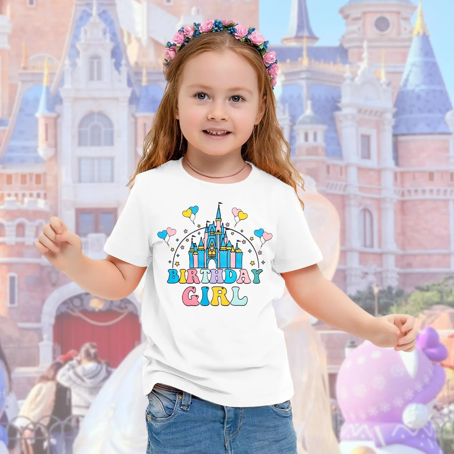 Birthday Girl Shirt Magical Castle Tshirt Birthday Shirts for Kids Funny Birthday Party Gift Tees Cute Graphic Tops