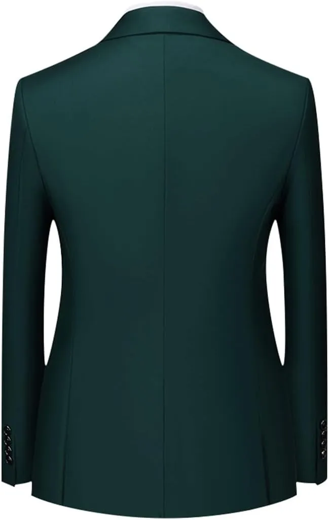 Boyland Mens Solid Color Notched Lapel Double Breasted Suit Jacket Blazer
