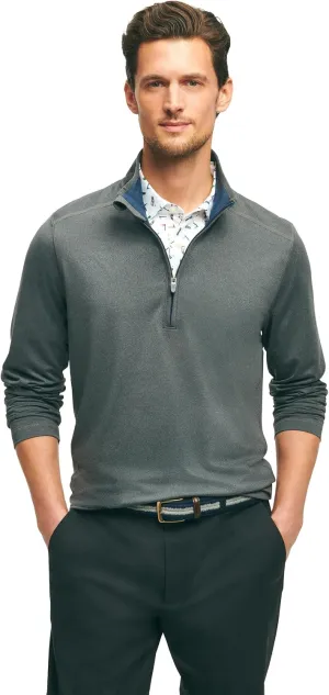 Brooks Brothers Men's Performance Stretch Long Sleeve Golf Half-Zip Sweater