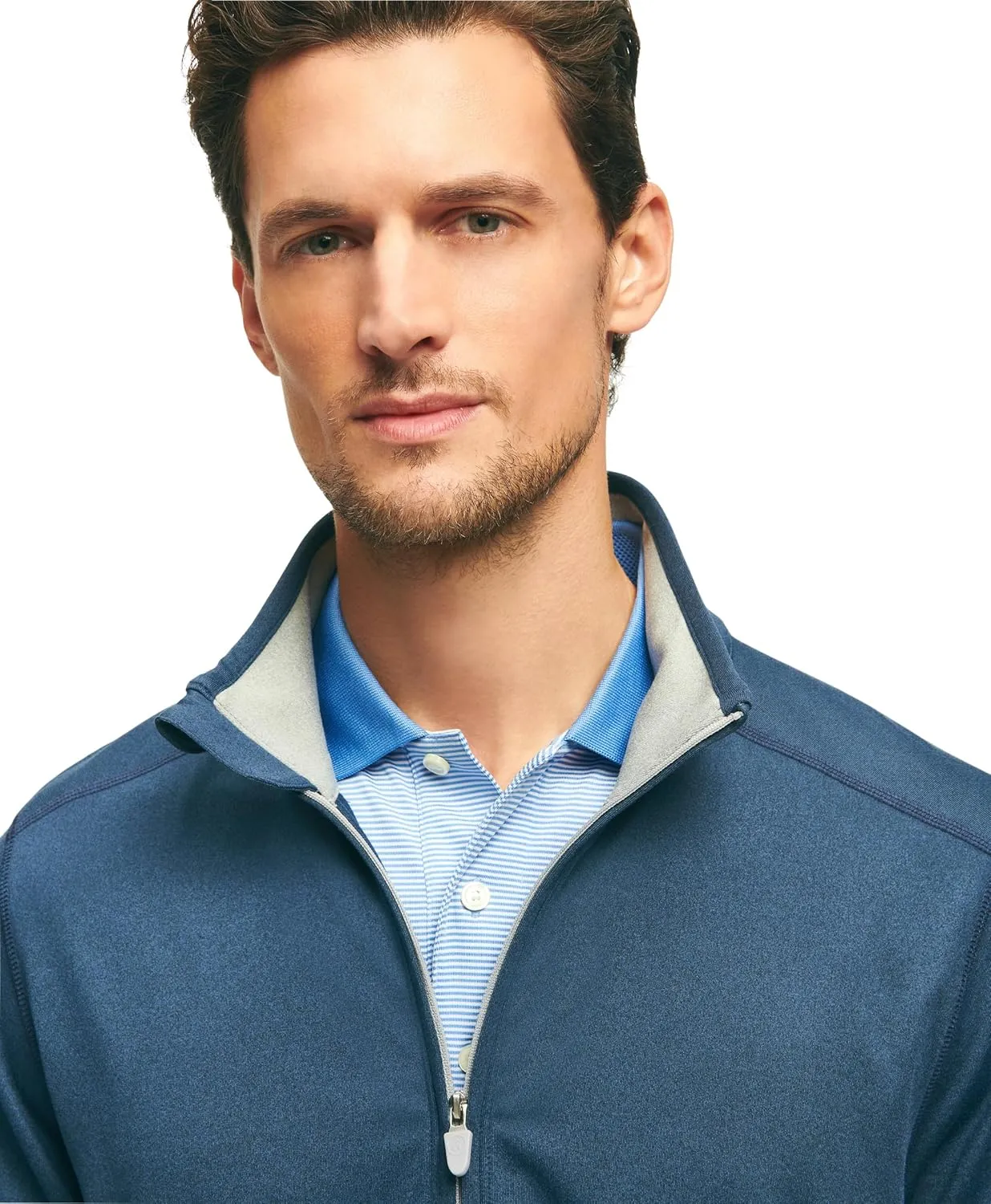 Brooks Brothers Men's Performance Stretch Long Sleeve Golf Half-Zip Sweater