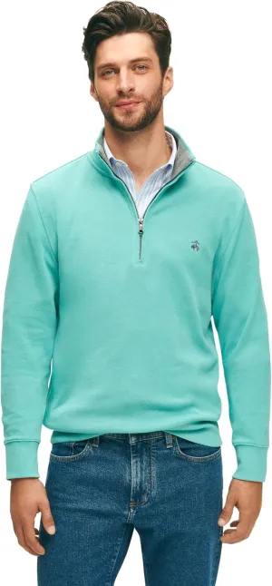 Brooks Brothers Men's Ribbed French Terry Long Sleeve Half-Zip Sweater
