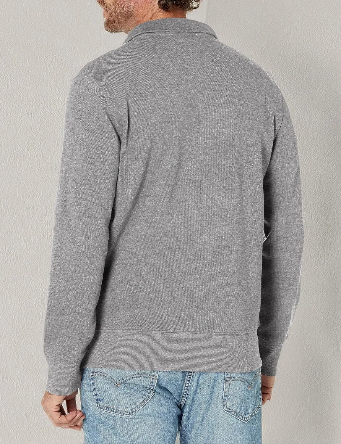 Brooks Brothers Men's Ribbed French Terry Long Sleeve Half-Zip Sweater