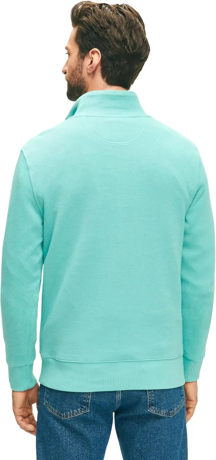 Brooks Brothers Men's Ribbed French Terry Long Sleeve Half-Zip Sweater