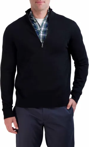 Brooks Brothers Men's Supima Cotton Half-Zip Logo Sweater