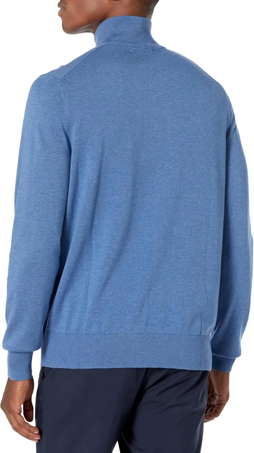 Brooks Brothers Men's Supima Cotton Half-Zip Logo Sweater