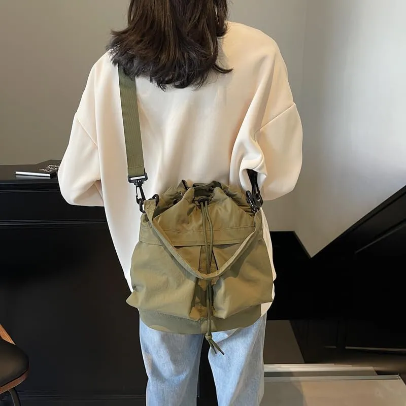 Bucket Shoulder Bag for Women Large Capacity Tote with Minimalist Design for Crossbody or Hand Carry in Casual Daily Use