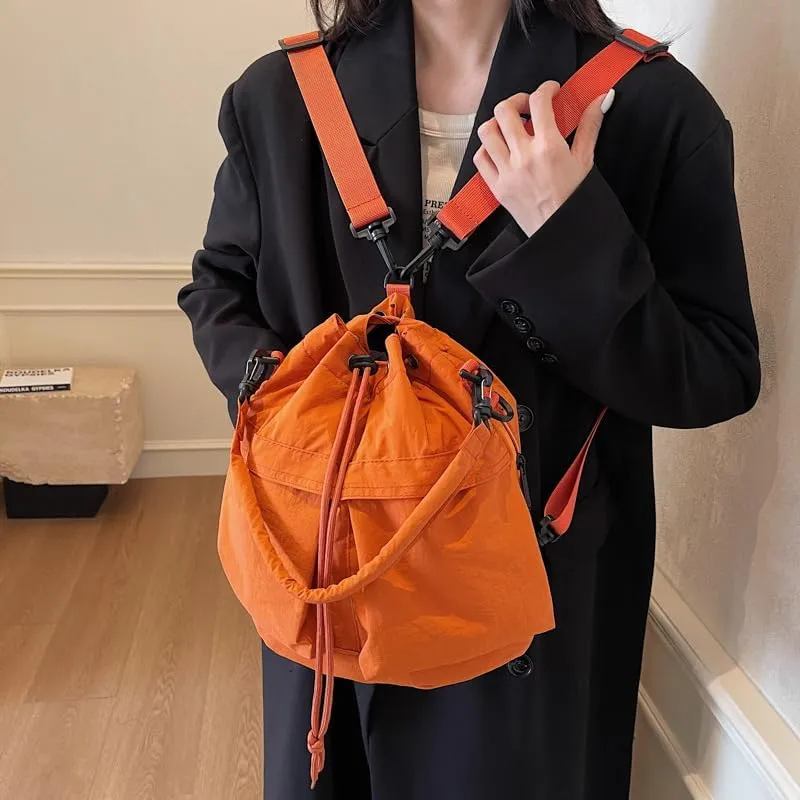 Bucket Shoulder Bag for Women Large Capacity Tote with Minimalist Design for Crossbody or Hand Carry in Casual Daily Use