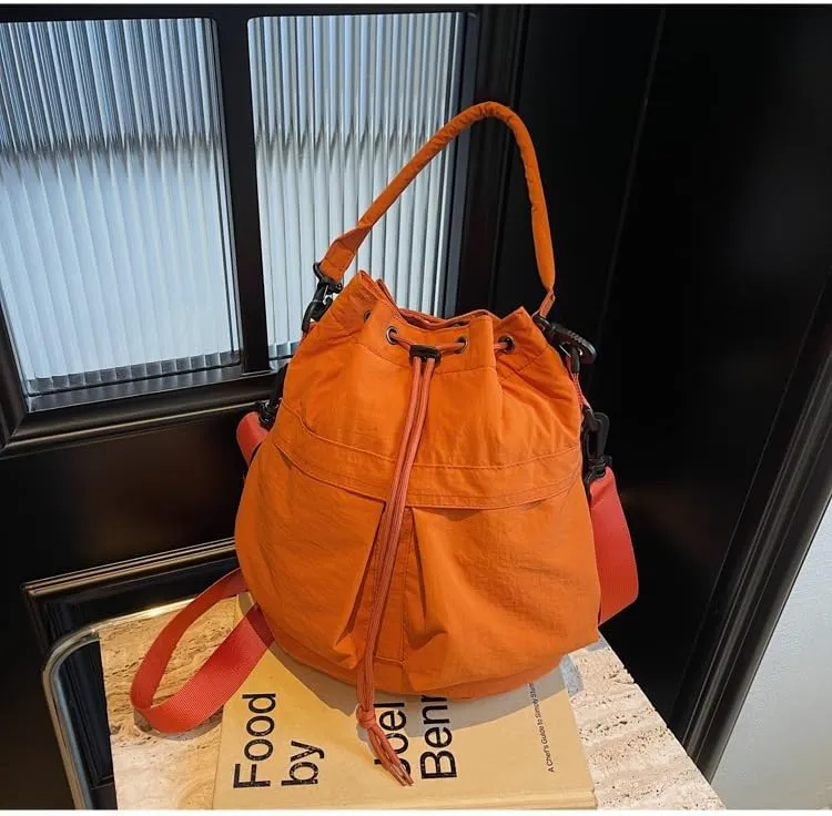 Bucket Shoulder Bag for Women Large Capacity Tote with Minimalist Design for Crossbody or Hand Carry in Casual Daily Use