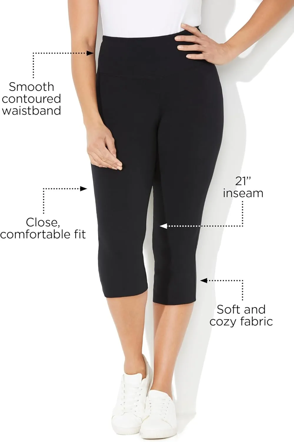 Catherines Women's Plus Size Knit Legging Capri