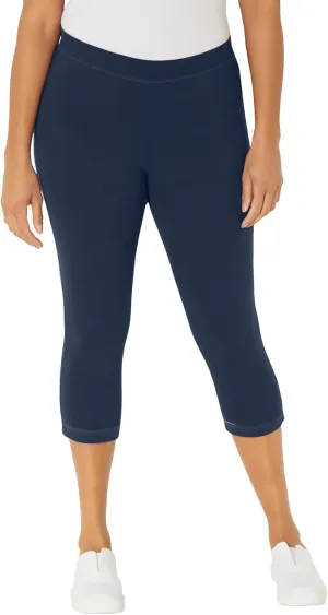 Catherines Women's Plus Size Knit Legging Capri