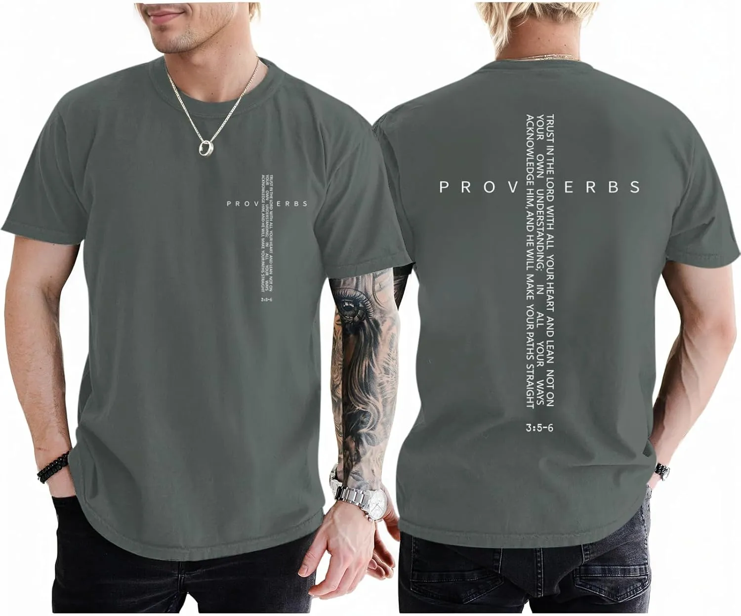 Christian Shirts for Men Vintage Religious Cross Bible Verse T-Shirt Jesus Faith Tshirt Inspirational Graphic Tees