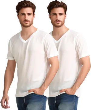 Cotton Blend Tshirts V-Neck Short Sleeve for Men Undershirt V Neck,Quick-Dry Gym Workout Breathable T-Shirt