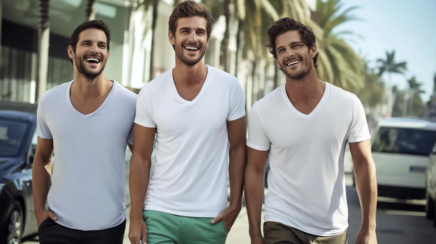Cotton Blend Tshirts V-Neck Short Sleeve for Men Undershirt V Neck,Quick-Dry Gym Workout Breathable T-Shirt
