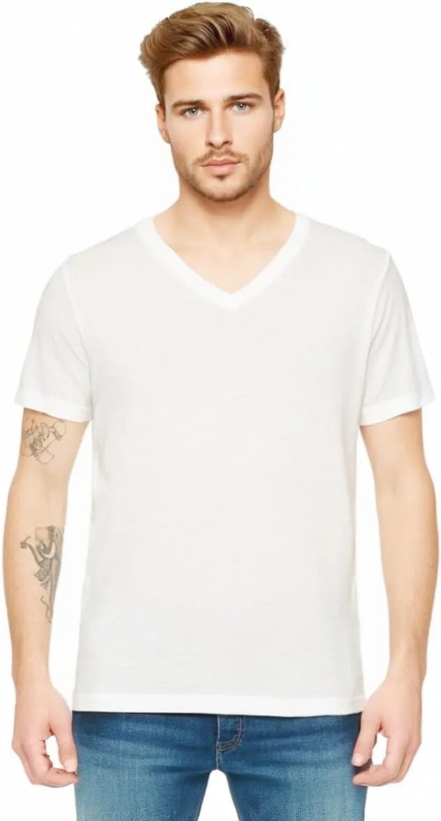 Cotton Blend Tshirts V-Neck Short Sleeve for Men Undershirt V Neck,Quick-Dry Gym Workout Breathable T-Shirt