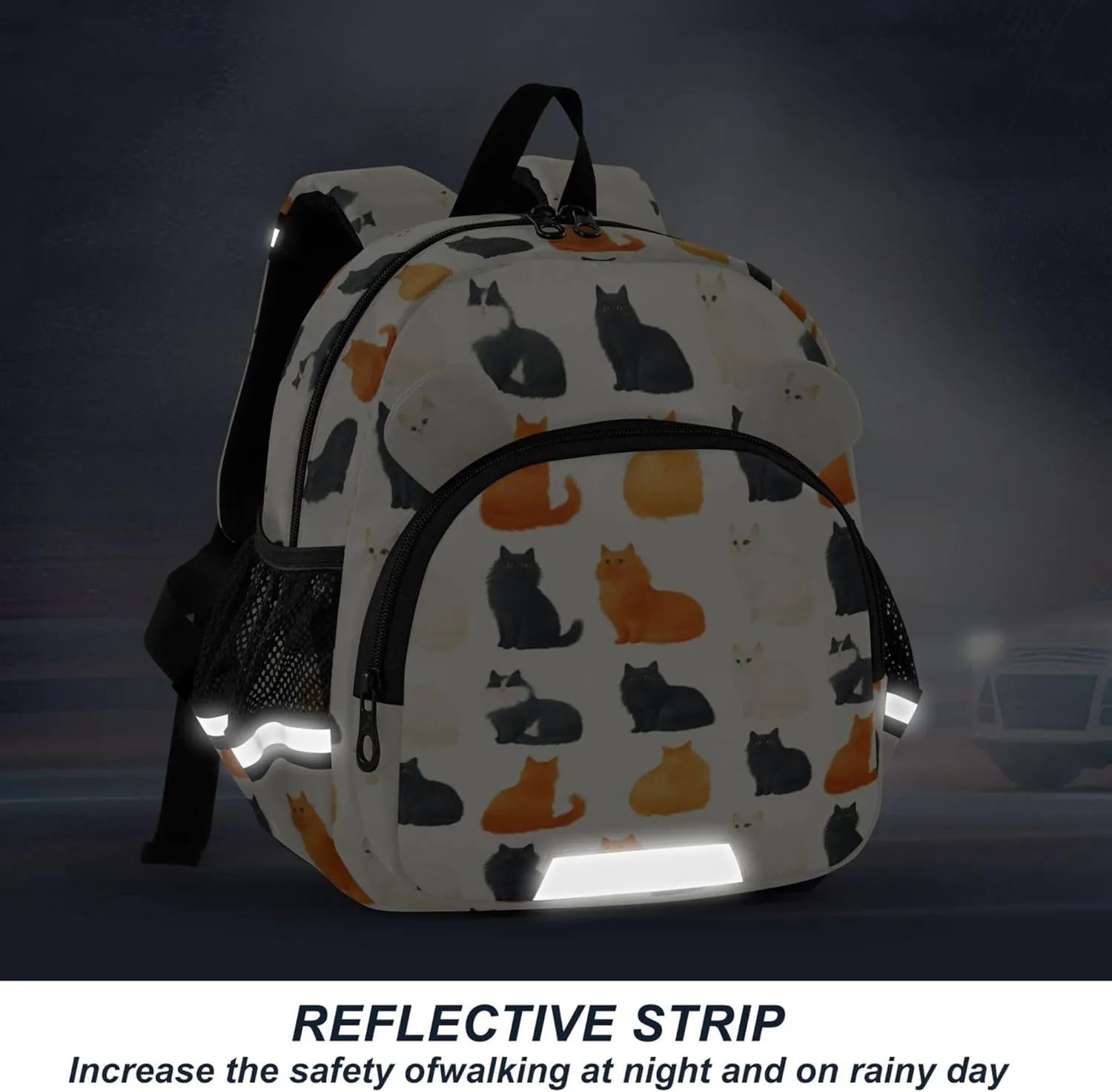Cute Ears Kids School Backpack Leash Little Girls Anti-Lost Personalized Diaper Bag Backpack with Reflective Strip S Chic Norwegian Personalized Cat Cats Neutral