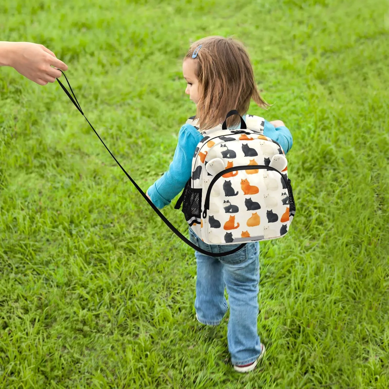 Cute Ears Kids School Backpack Leash Little Girls Anti-Lost Personalized Diaper Bag Backpack with Reflective Strip S Chic Norwegian Personalized Cat Cats Neutral