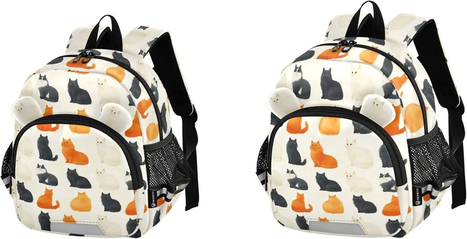 Cute Ears Kids School Backpack Leash Little Girls Anti-Lost Personalized Diaper Bag Backpack with Reflective Strip S Chic Norwegian Personalized Cat Cats Neutral