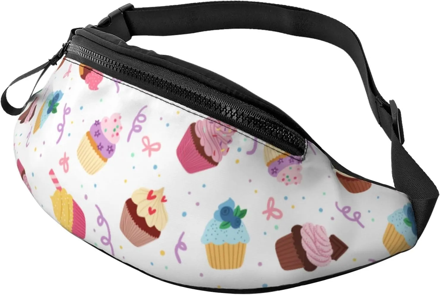 Delicious Cupcakes Neutral Waist Bag Adjustable Belt Hip Bum Bag Travel Hiking Running Outdoor Sports Fanny Pack For Men And Women