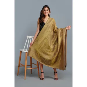 Dusala India Gold & Beige Reversible Handwoven Zari Reversible Shawl