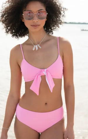 Eos Reversible Retro Bottom in Passion Pink/White (High Waisted)