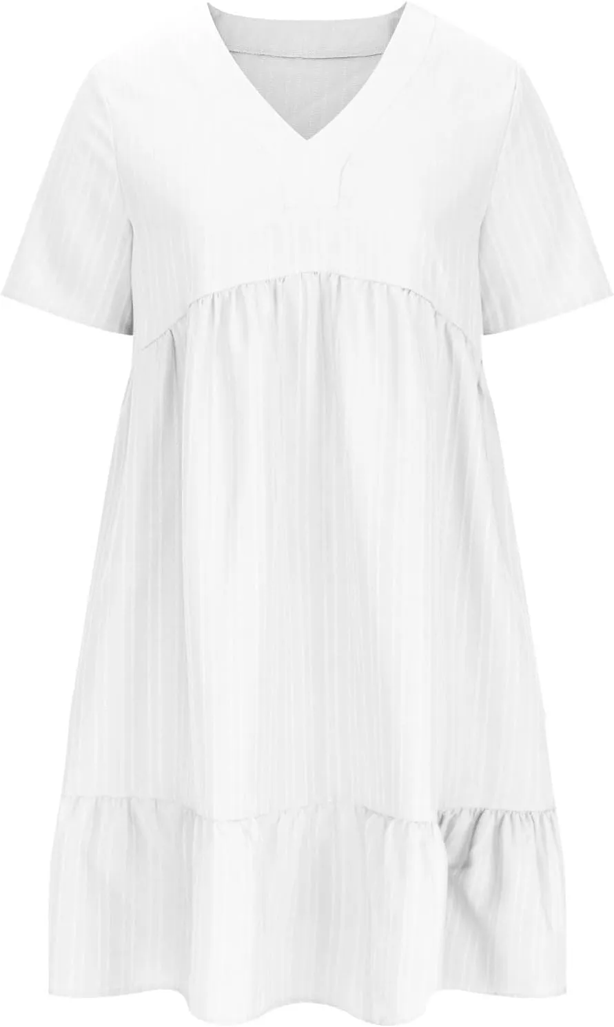 Flowy Dresses for Women 2025 Summer Short Sleeve Beach Dress Ruffle Tiered Layered A-Line Sundress Travel Boho Dress