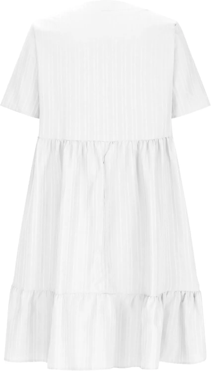 Flowy Dresses for Women 2025 Summer Short Sleeve Beach Dress Ruffle Tiered Layered A-Line Sundress Travel Boho Dress