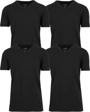 Galaxy by Harvic Men's Short Sleeve V-Neck Cotton Stretch Tees