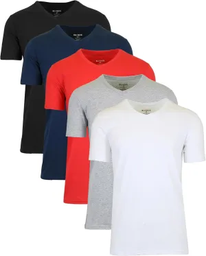 Galaxy by Harvic Men's Short Sleeve V-Neck Cotton Stretch Tees