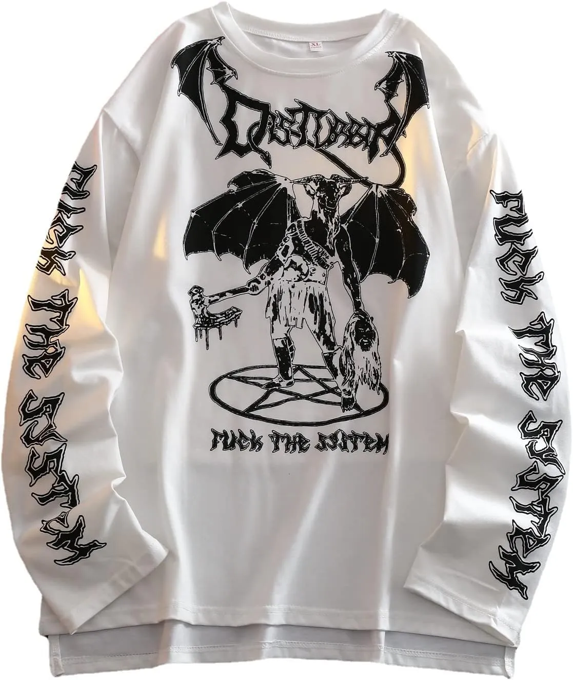 Gothic Cartoon Horror Graphic T-Shirt Women Character Print Loose Punk Japanese Pullover Top Harajuku Street Tees 