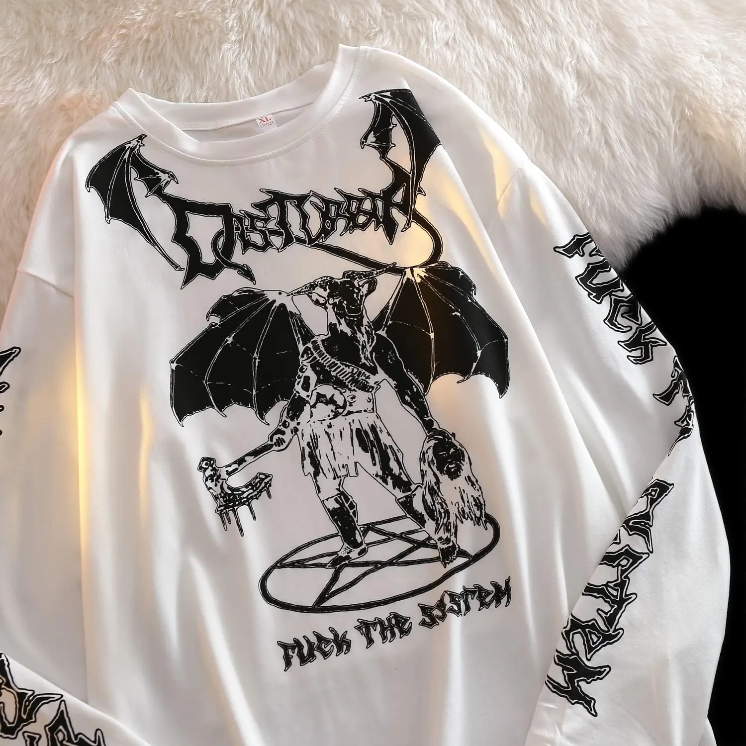 Gothic Cartoon Horror Graphic T-Shirt Women Character Print Loose Punk Japanese Pullover Top Harajuku Street Tees 