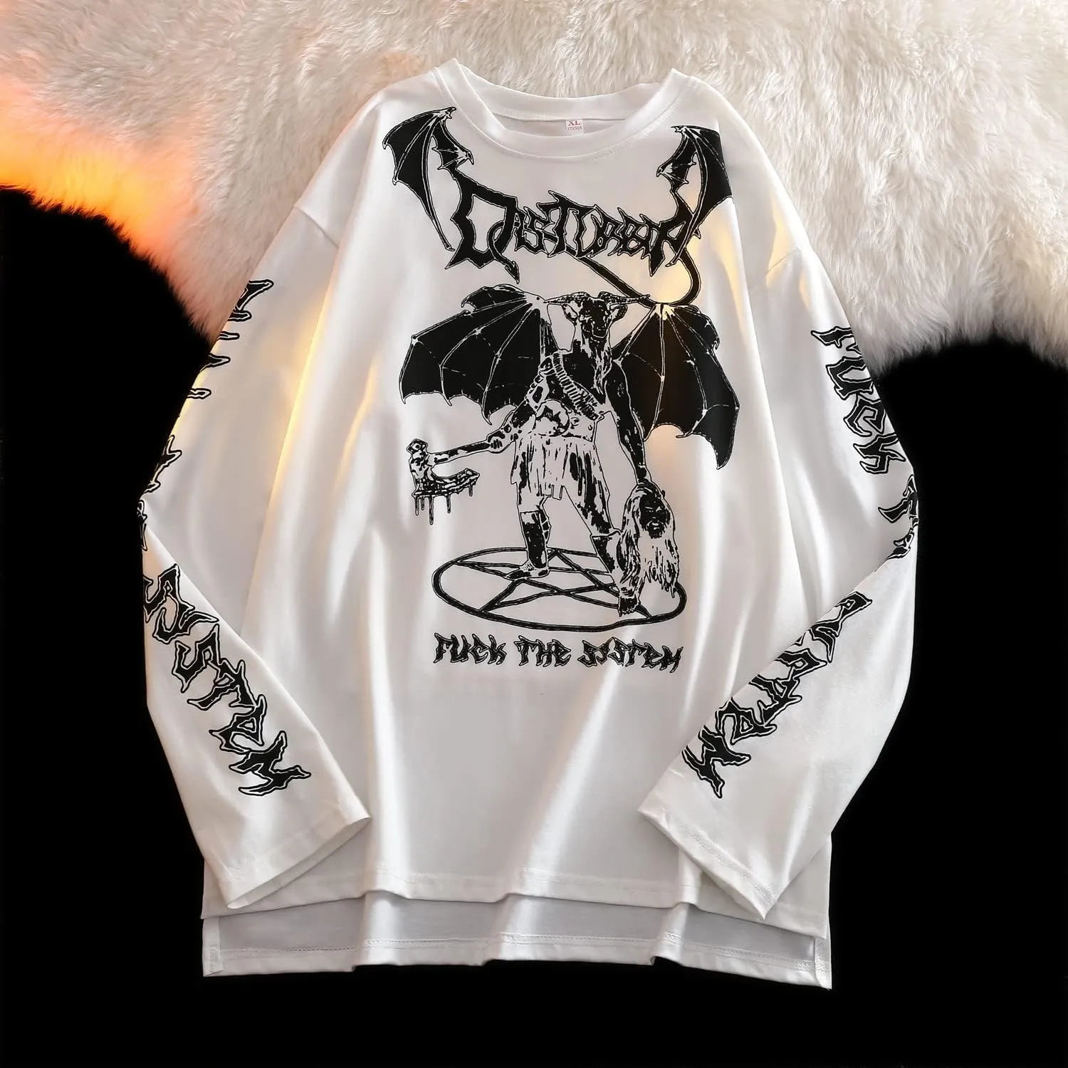 Gothic Cartoon Horror Graphic T-Shirt Women Character Print Loose Punk Japanese Pullover Top Harajuku Street Tees 