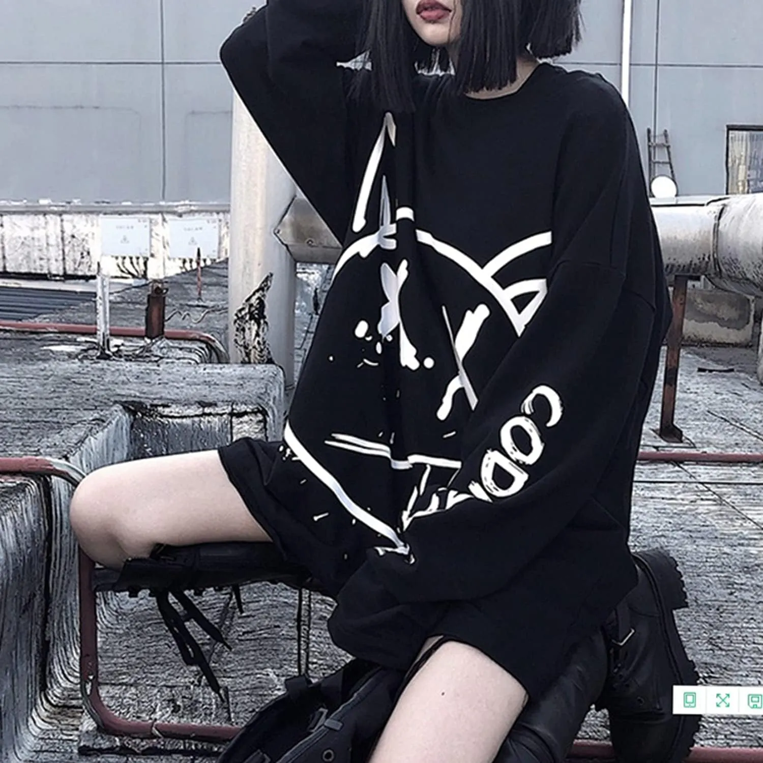 Gothic Cartoon Horror Graphic T-Shirt Women Character Print Loose Punk Japanese Pullover Top Harajuku Street Tees 
